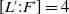 left bracket upper L prime colon upper F Superscript prime Baseline right bracket equals 4