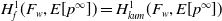 upper H Subscript f Superscript 1 Baseline left parenthesis upper F Subscript w Baseline comma upper E left bracket p Superscript normal infinity Baseline right bracket right parenthesis equals upper H Subscript k u m Superscript 1 Baseline left parenthesis upper F Subscript w Baseline comma upper E left bracket p Superscript normal infinity Baseline right bracket right parenthesis
