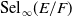 Sel Subscript normal infinity Baseline left parenthesis upper E divided by upper F right parenthesis