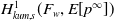 upper H Subscript k u m comma s Superscript 1 Baseline left parenthesis upper F Subscript w Baseline comma upper E left bracket p Superscript normal infinity Baseline right bracket right parenthesis