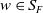 w element of upper S Subscript upper F