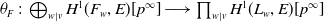 theta Subscript upper F Baseline colon circled plus Underscript w vertical bar v Endscripts upper H Superscript 1 Baseline left parenthesis upper F Subscript w Baseline comma upper E right parenthesis left bracket p Superscript normal infinity Baseline right bracket long right arrow product Underscript w vertical bar v Endscripts upper H Superscript 1 Baseline left parenthesis upper L Subscript w Baseline comma upper E right parenthesis left bracket p Superscript normal infinity Baseline right bracket