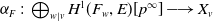 alpha Subscript upper F Baseline colon circled plus Underscript w vertical bar v Endscripts upper H Superscript 1 Baseline left parenthesis upper F Subscript w Baseline comma upper E right parenthesis left bracket p Superscript normal infinity Baseline right bracket long right arrow upper X Subscript v Baseline