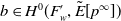 b element of upper H Superscript 0 Baseline left parenthesis upper F prime Subscript w Baseline comma ModifyingAbove upper E With tilde left bracket p Superscript normal infinity Baseline right bracket right parenthesis