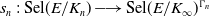 s Subscript n Baseline colon Sel left parenthesis upper E divided by upper K Subscript n Baseline right parenthesis long right arrow Sel left parenthesis upper E divided by upper K Subscript normal infinity Baseline right parenthesis Superscript normal upper Gamma Super Subscript n Superscript