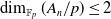 dimension Subscript double struck upper F Sub Subscript p Baseline left parenthesis upper A Subscript n Baseline divided by p right parenthesis less than or equals 2