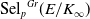 Sel Subscript p Baseline Superscript upper G r Baseline left parenthesis upper E divided by upper K Subscript normal infinity Baseline right parenthesis