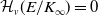 script upper H Subscript v Baseline left parenthesis upper E divided by upper K Subscript normal infinity Baseline right parenthesis equals 0
