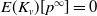 upper E left parenthesis upper K Subscript v Baseline right parenthesis left bracket p Superscript normal infinity Baseline right bracket equals 0