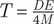 upper T equals DE 4 upper M