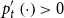p prime Subscript t Baseline left parenthesis dot right parenthesis greater than 0