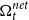normal upper Omega Subscript t Superscript n e t