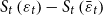 upper S Subscript t Baseline left parenthesis epsilon Subscript t Baseline right parenthesis minus upper S Subscript t Baseline left parenthesis epsilon overbar Subscript t Baseline right parenthesis
