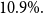 10.9 percent sign period