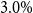 3.0 percent sign