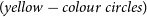 left parenthesis y e l l o w minus c o l o u r c i r c l e s right parenthesis