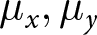 mu x comma mu y