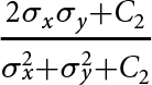 2 sigma x sigma y plus upper C 2 sigma x 2 plus sigma y 2 plus upper C 2