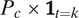 upper P Subscript c Baseline times 1 Subscript t equals k