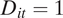 upper D Subscript i t Baseline equals 1