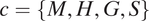 c equals StartSet upper M comma upper H comma upper G comma upper S EndSet