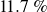 11.7 percent sign