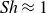 italic Sh almost equals 1