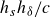 h Subscript s Baseline h Subscript delta divided by c