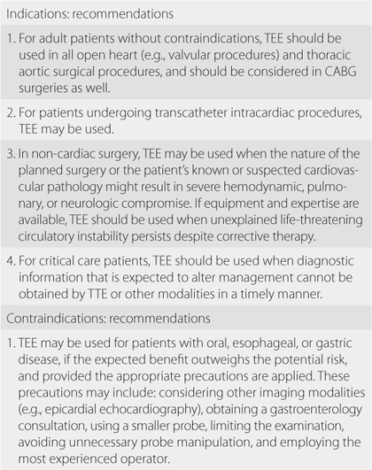 Addendum to Chapter 1: updated indications for perioperative TEE