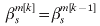 \beta _{s}^{m\lsqb k\rsqb } \equals \beta _{s}^{m\lsqb k \minus \setnum{1}\rsqb }