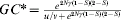 GC\ast \equals {{e^{\setnum{2}N\gamma \lpar \setnum{1} \minus S\rpar \lpar \setnum{2} \minus S\rpar } } \over {{u \sol v \plus e^{\setnum{2}N\gamma \lpar \setnum{1} \minus S\rpar \lpar \setnum{2} \minus S\rpar}}}