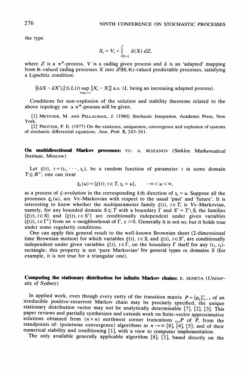 Computing The Stationary Distribution For Infinite Markov Chains Advances In Applied Probability Cambridge Core