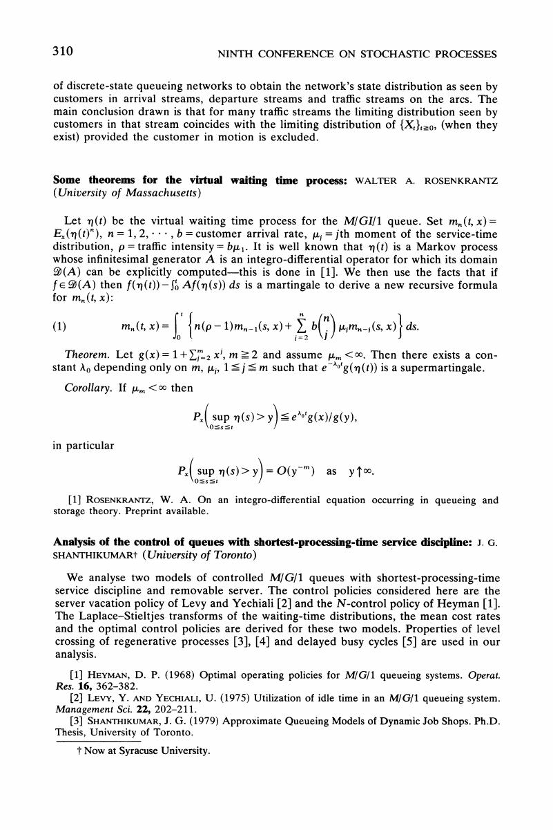 Analysis Of The Control Of Queues With Shortest Processing Time Service Discipline Advances In Applied Probability Cambridge Core