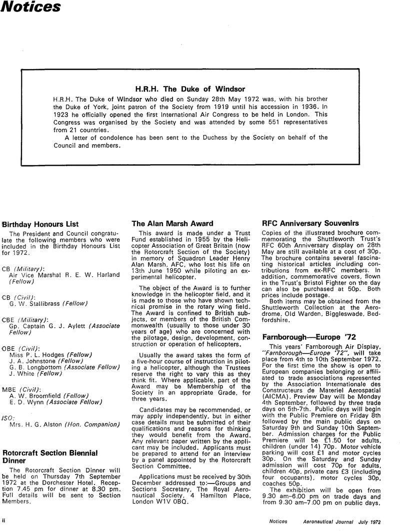 Notices The Aeronautical Journal Cambridge Core