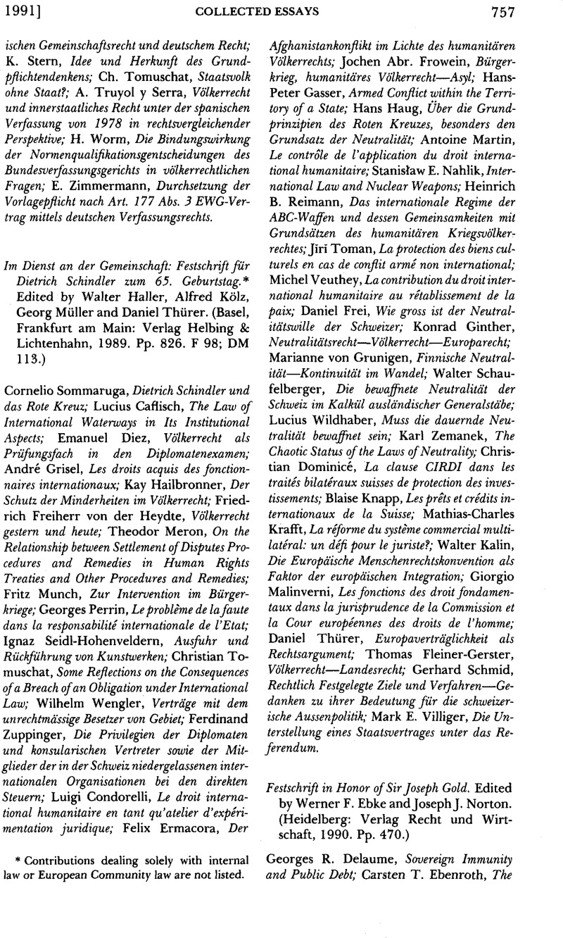 Festschrift In Honor Of Sir Joseph Gold Edited By Werner F Ebke And Joseph J Norton Heidelberg Verlag Recht Und Wirtschaft 1990 Pp 470 American Journal Of International Law Cambridge Core