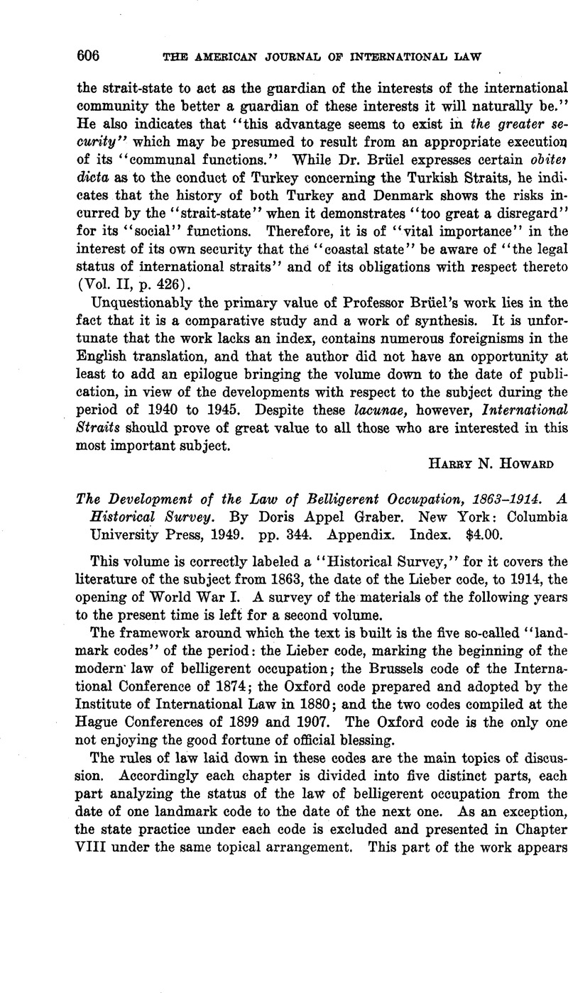 The Development of the Law of Belligerent Occupation, 1863-1914. A ...