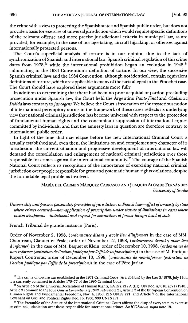 French Tribunal De Grande Instance Paris American Journal Of International Law Cambridge Core