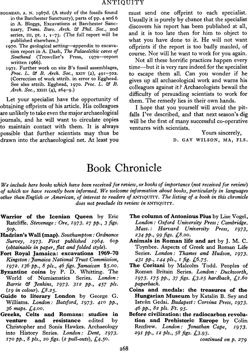 Book Chronicle, Antiquity