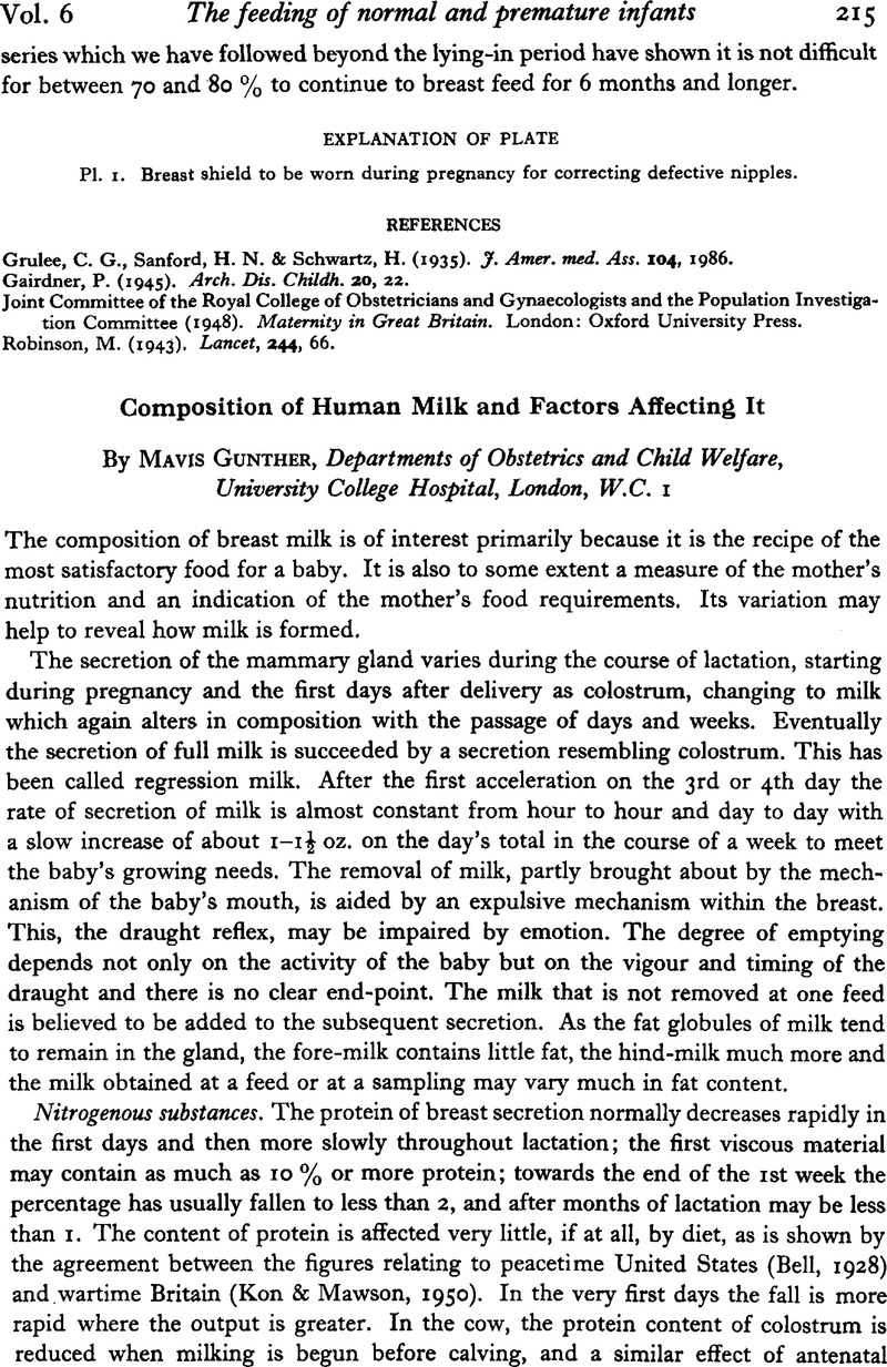 Composition Of Human Milk And Factors Affecting It British Journal Of Nutrition Cambridge Core