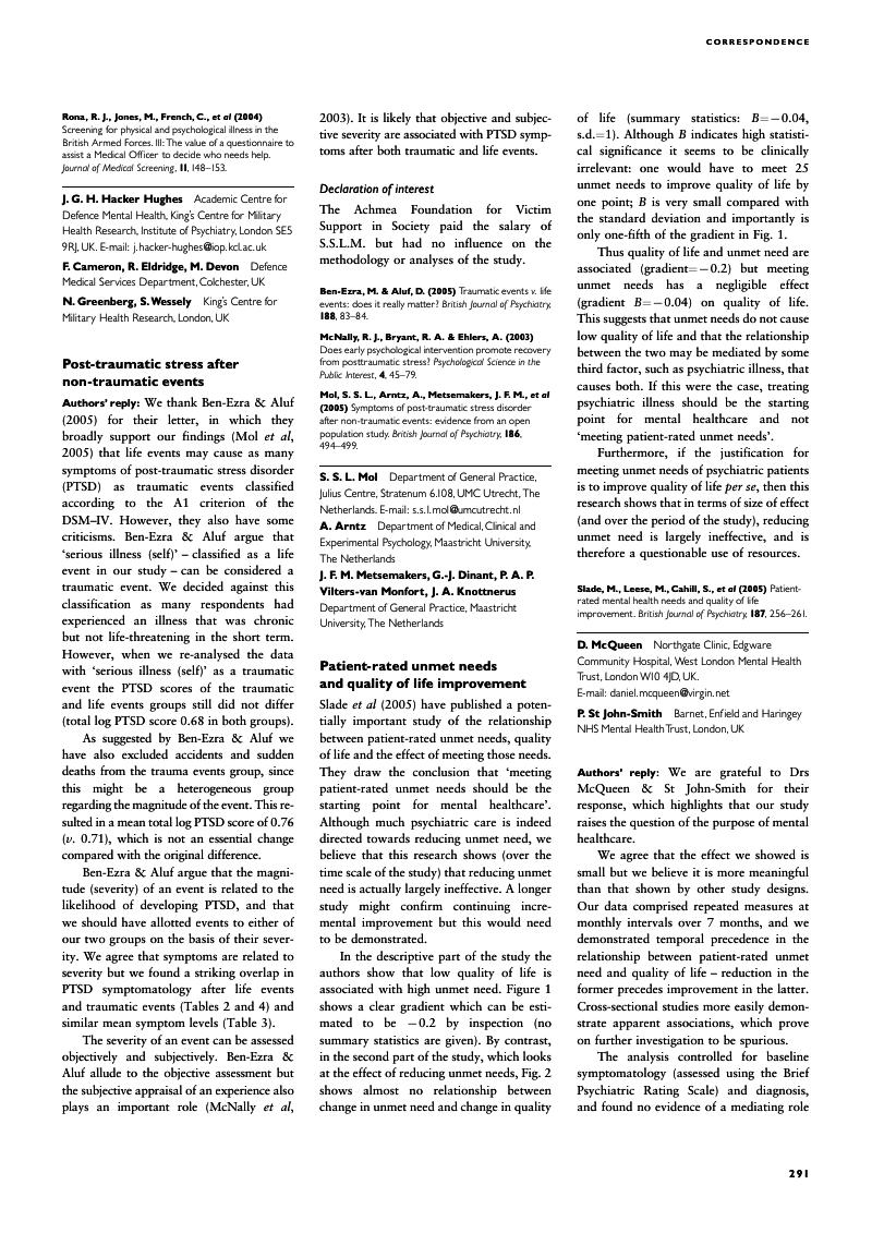 Post Traumatic Stress After Non Traumatic Events The British Journal Of Psychiatry Cambridge Core