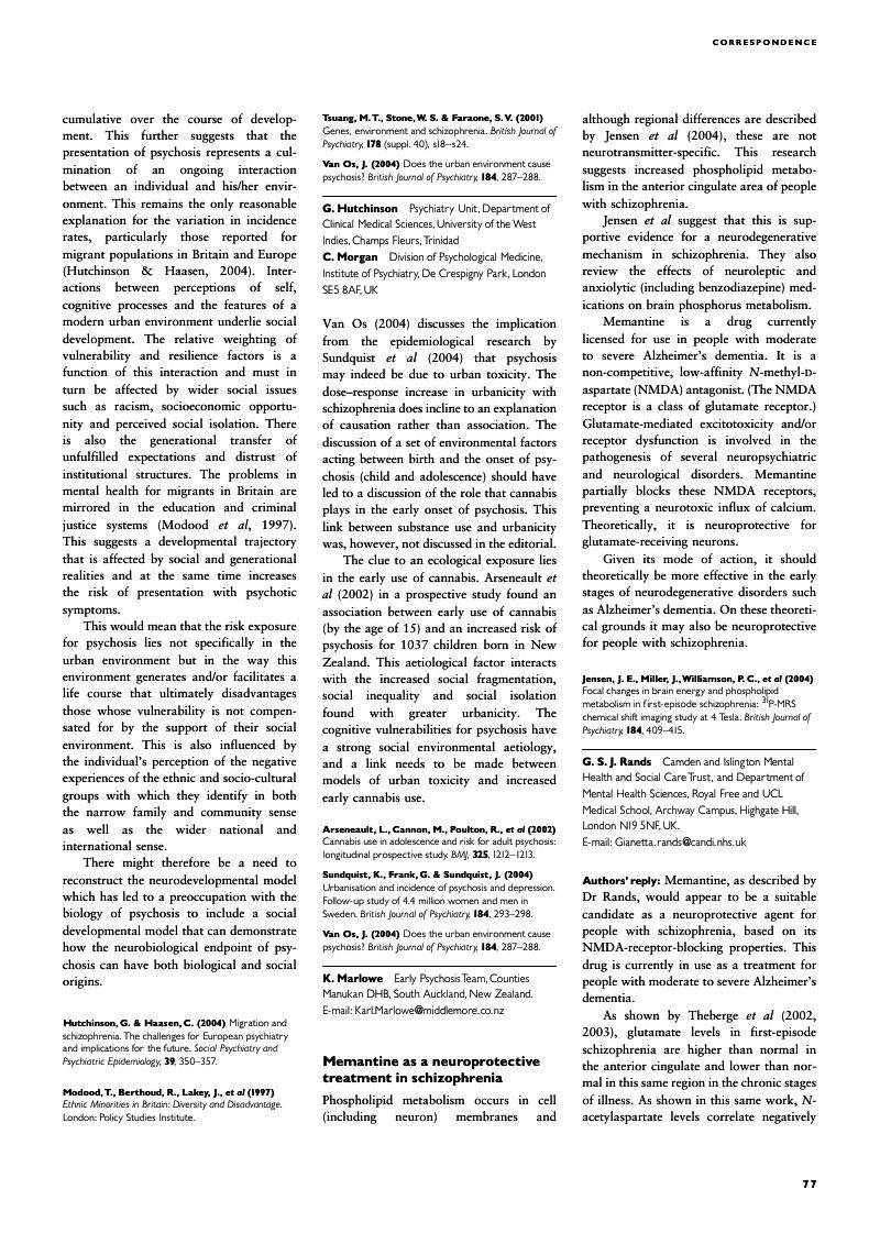 Social Development Urban Environment And Psychosis The British Journal Of Psychiatry Cambridge Core