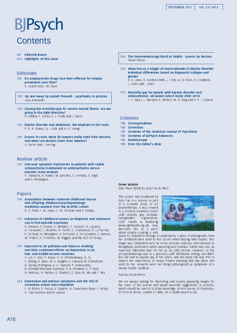 Bjp Volume 211 Issue 3 On The Cover The British Journal Of Psychiatry Cambridge Core