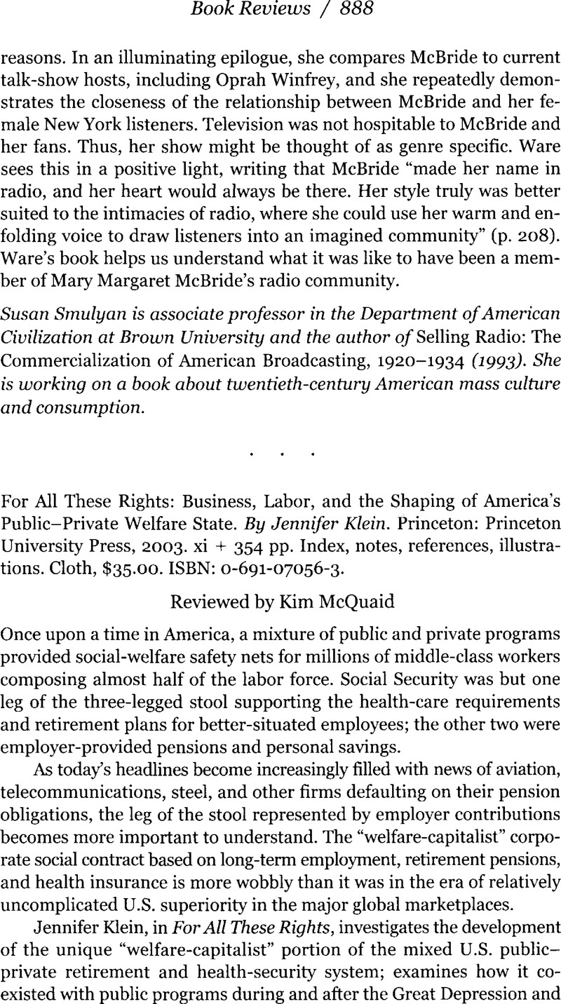 For All These Rights: Business, Labor, and the Shaping of