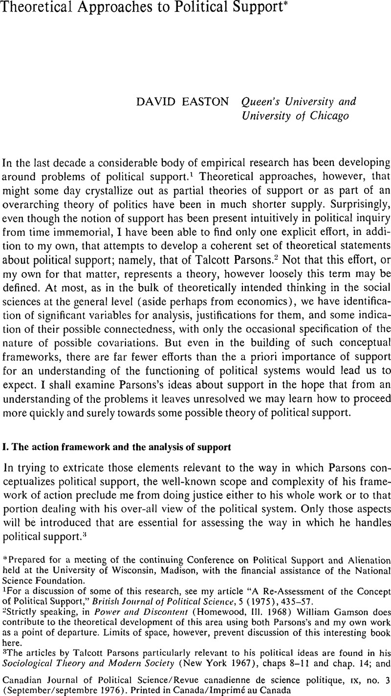 definition of political science by david easton