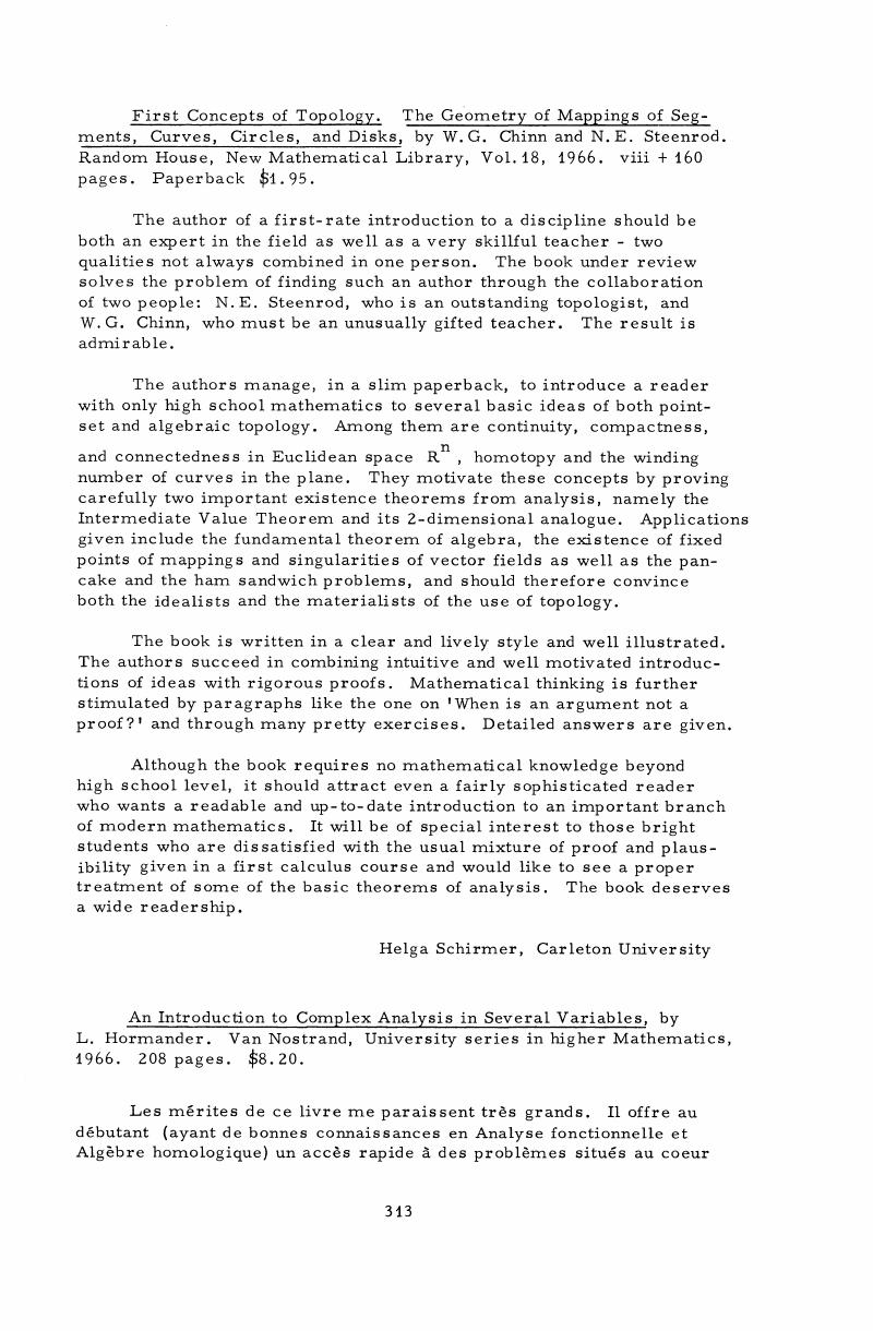 An Introduction To Complex Analysis In Several Variables By L Hormander Van Nostrand University Series In Higher Mathematics 1966 8 Pages 8 Canadian Mathematical Bulletin Cambridge Core