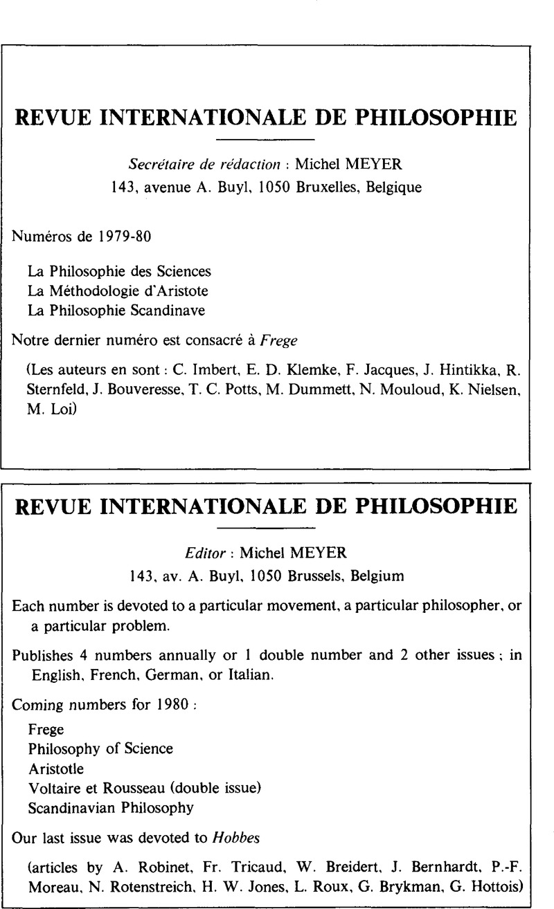 Dia Volume 19 Issue 4 Back Matter Dialogue Canadian Philosophical Review Revue Canadienne De Philosophie Cambridge Core
