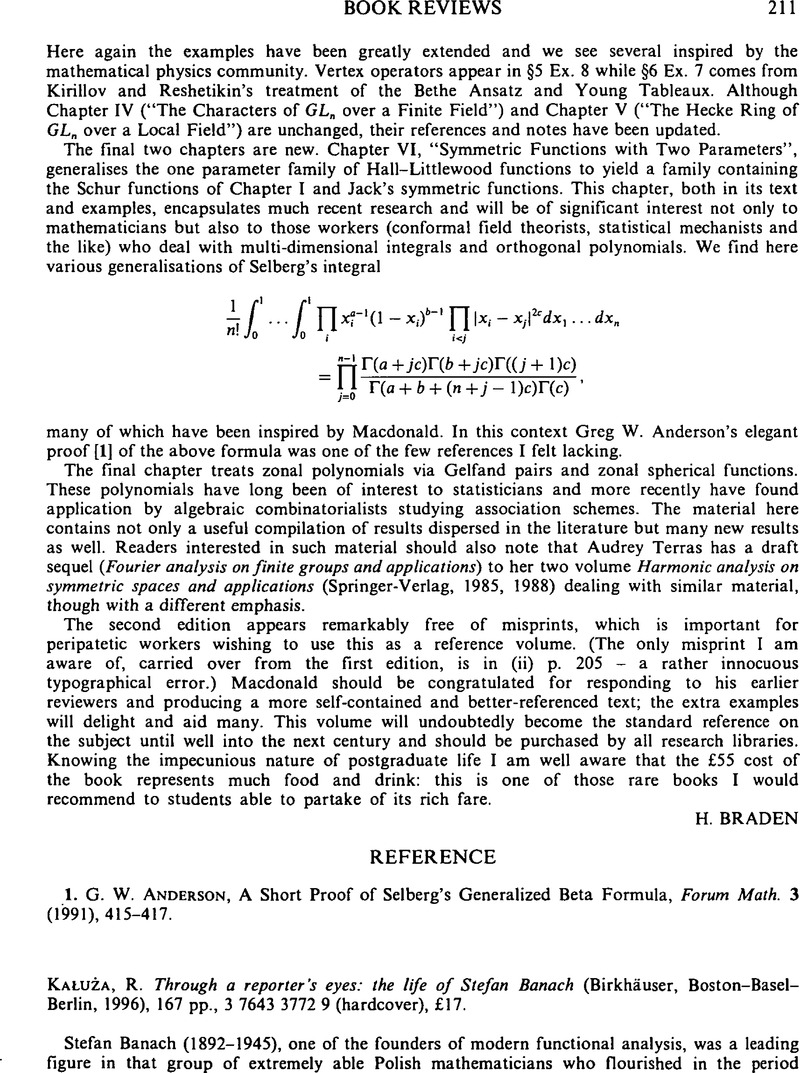 R Kaluza Through A Reporter S Eyes The Life Of Stefan Banach Birkhauser Boston Basel Berlin 1996 167 Pp 3 7643 3772 9 Hardcover 17 Proceedings Of The Edinburgh Mathematical Society Cambridge Core