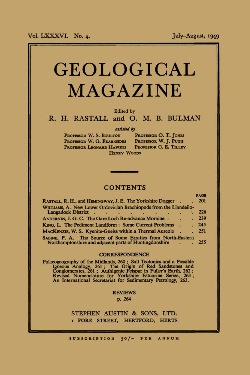 Geo Volume 86 Issue 4 Cover And Front Matter Geological Magazine Cambridge Core