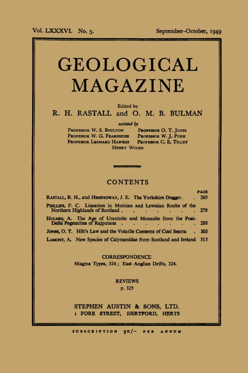 Geo Volume 86 Issue 5 Cover And Front Matter Geological Magazine Cambridge Core