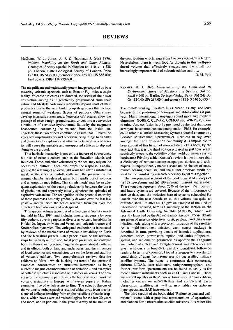 Mcguire W J Jones A P Neuberg J Eds 1996 Volcano Instability On The Earth And Other Planets Geological Society Special Publication No 110 Vii 3 Pp London Bath Geological